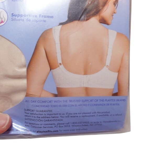 NIP Playtex 18 Hour Ultimate Shoulder Comfort Wireless Bra Sz 48DD Beige 4693 - Picture 8 of 9
